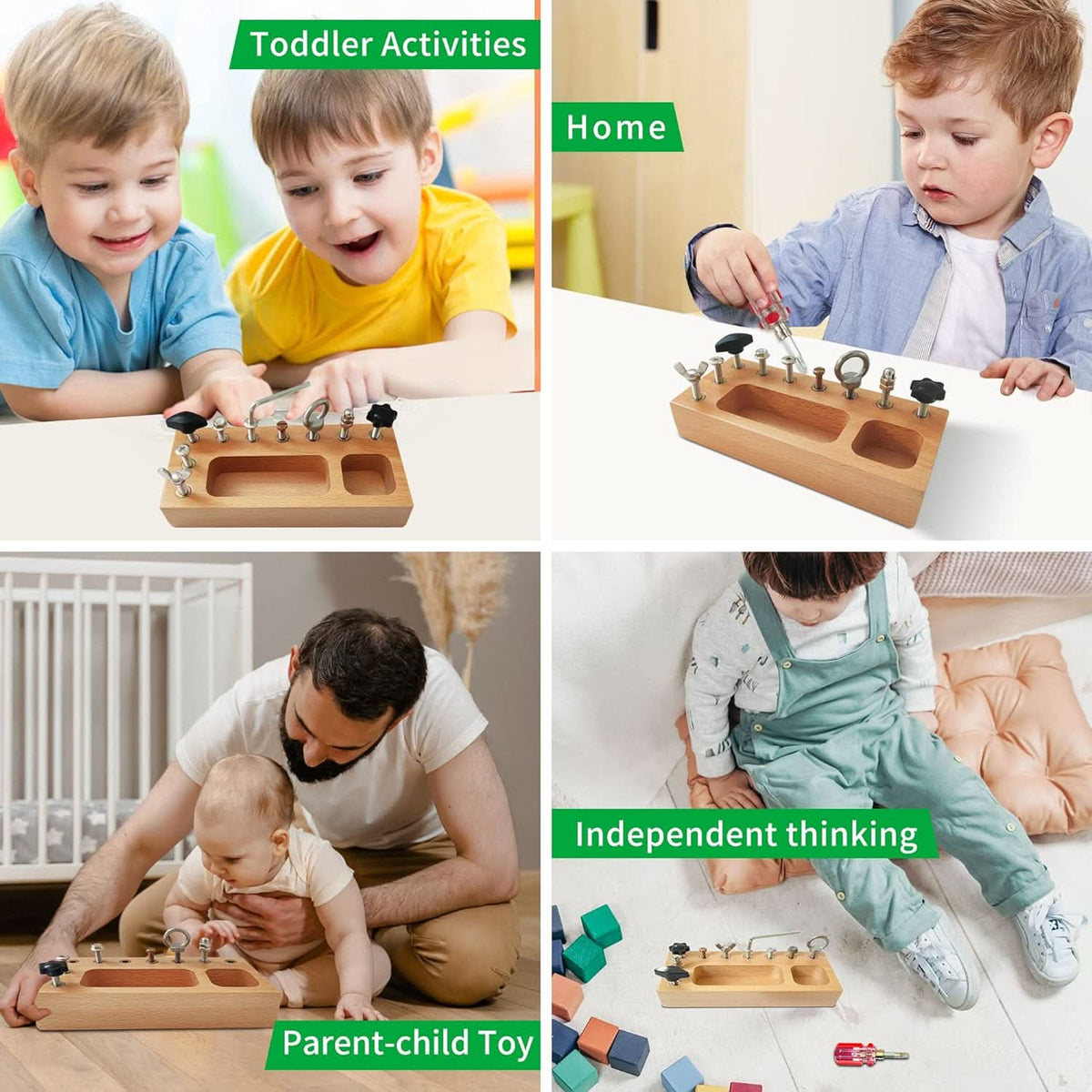 Montessori Busy Board with Real Tools, Wooden Toys for 3 Year Olds – image 5