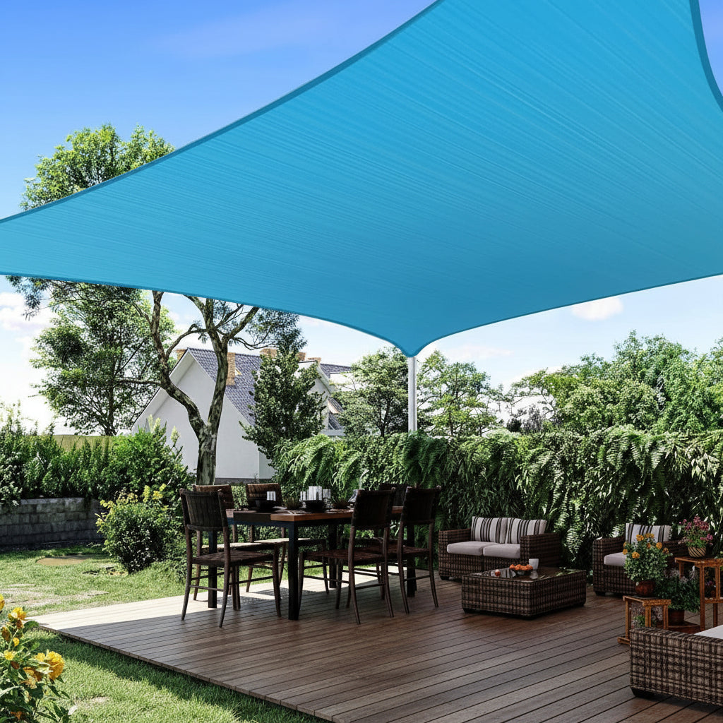 Sun Shade Sail 3 x 4 m Rectangle, Garden Shade Sail for Patio and Balcony, Sun Sail with Fastening Ropes_03