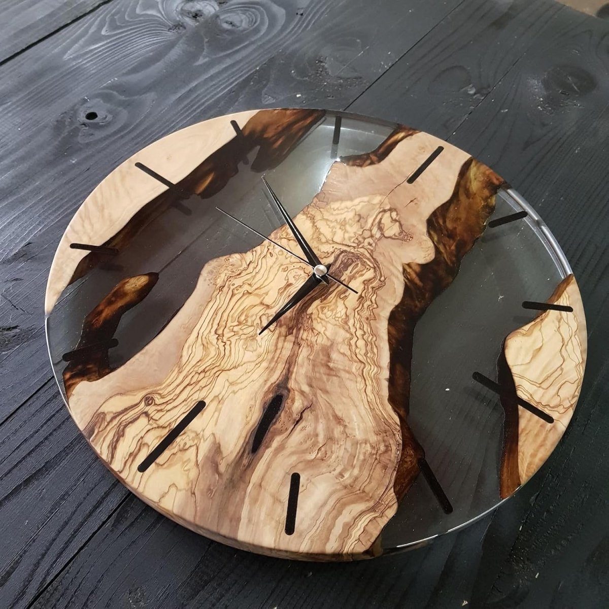 Wooden Wall Clock 30 cm, Silent Wall Clocks for Living Room and Bedroom, Scandinavian Wall Clock for Office_04