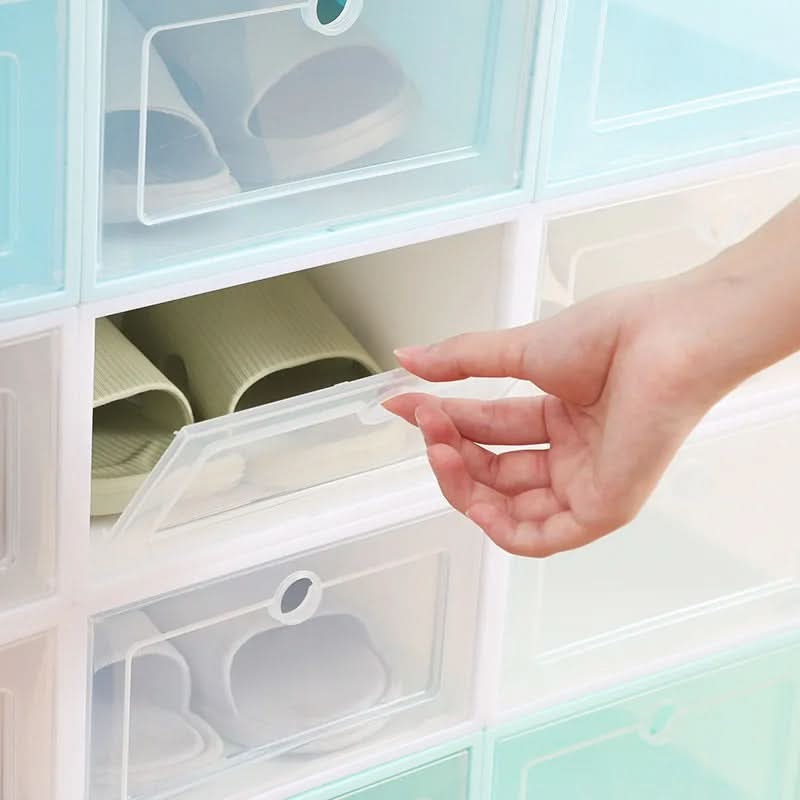 Shoe Storage Boxes, Stackable Shoe Boxes with Ventilation