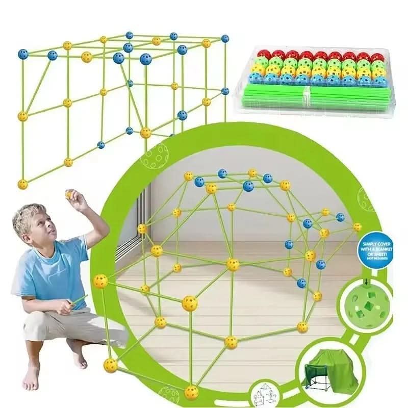 Den Building Kit for Kids, Fort Building Kit with Balls and Sticks – image 10