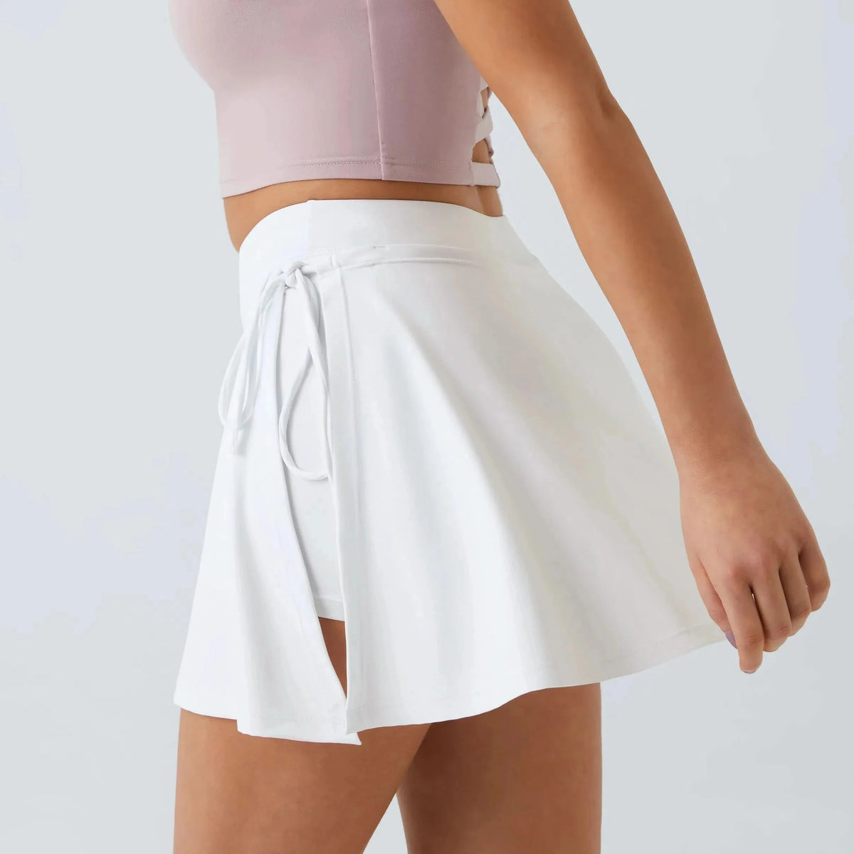 Tennis Skirt with Tie Belt for Travel and City, Mini Skirt with Shorts and Pockets – image 5