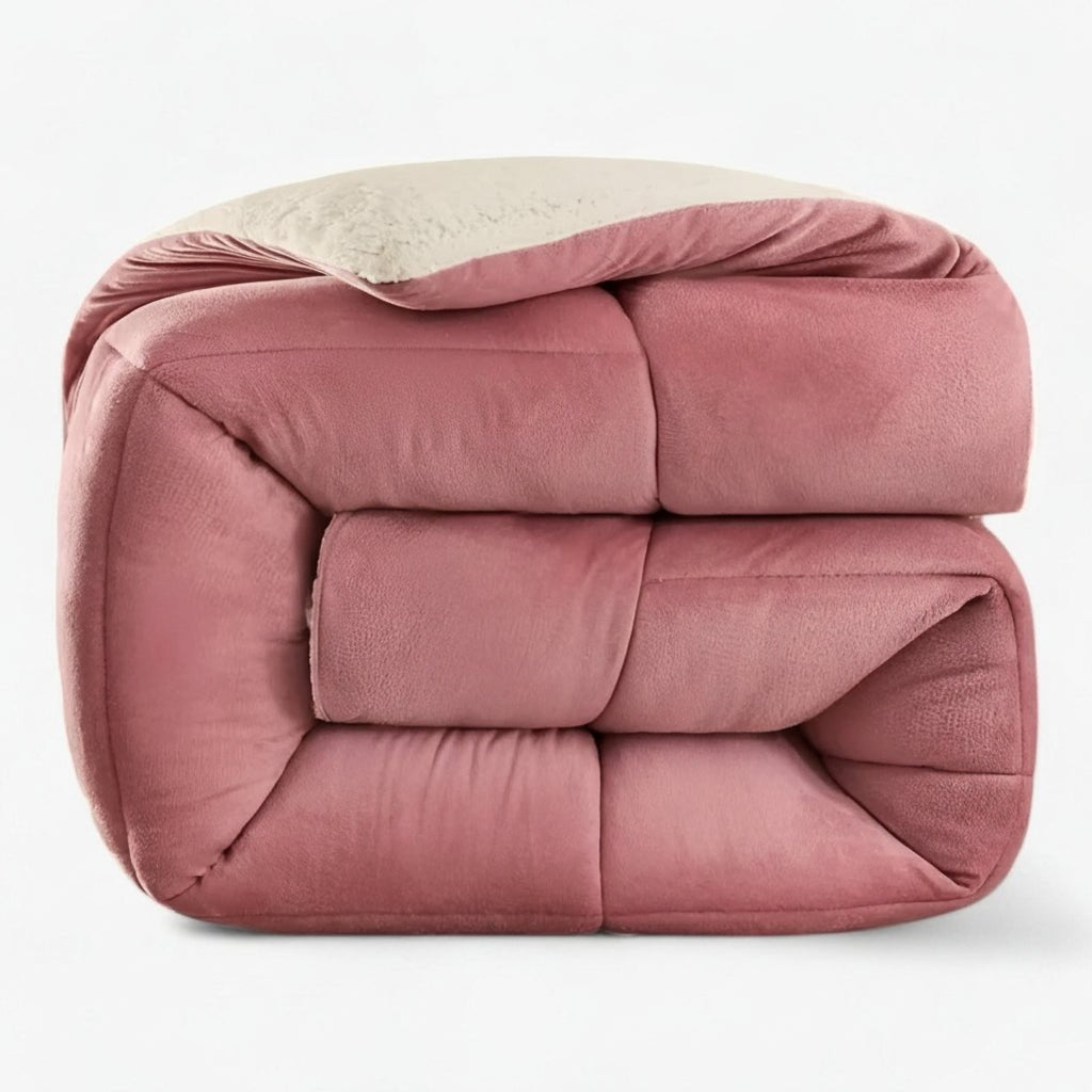 Quilted Blanket for Bed, Double Sided Bedroom Blanket with Bamboo Fibre, Warm Thermal Blanket for Winter_04