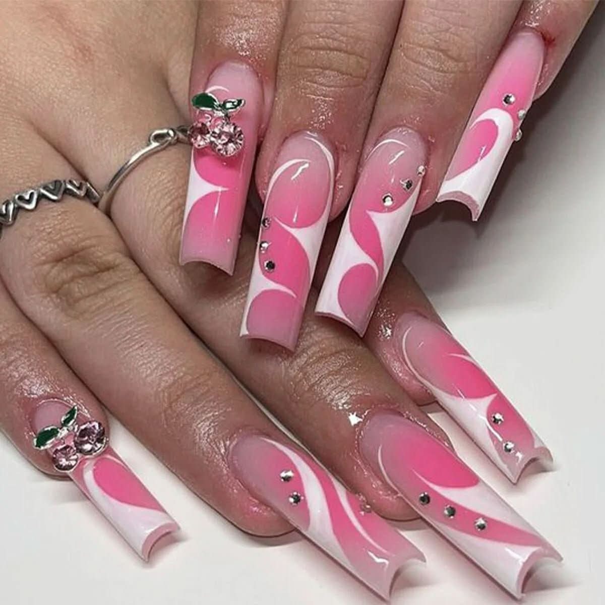Pink Press On Nails with Glue, False Nails in Pink Designs for Any Occasion – image 9