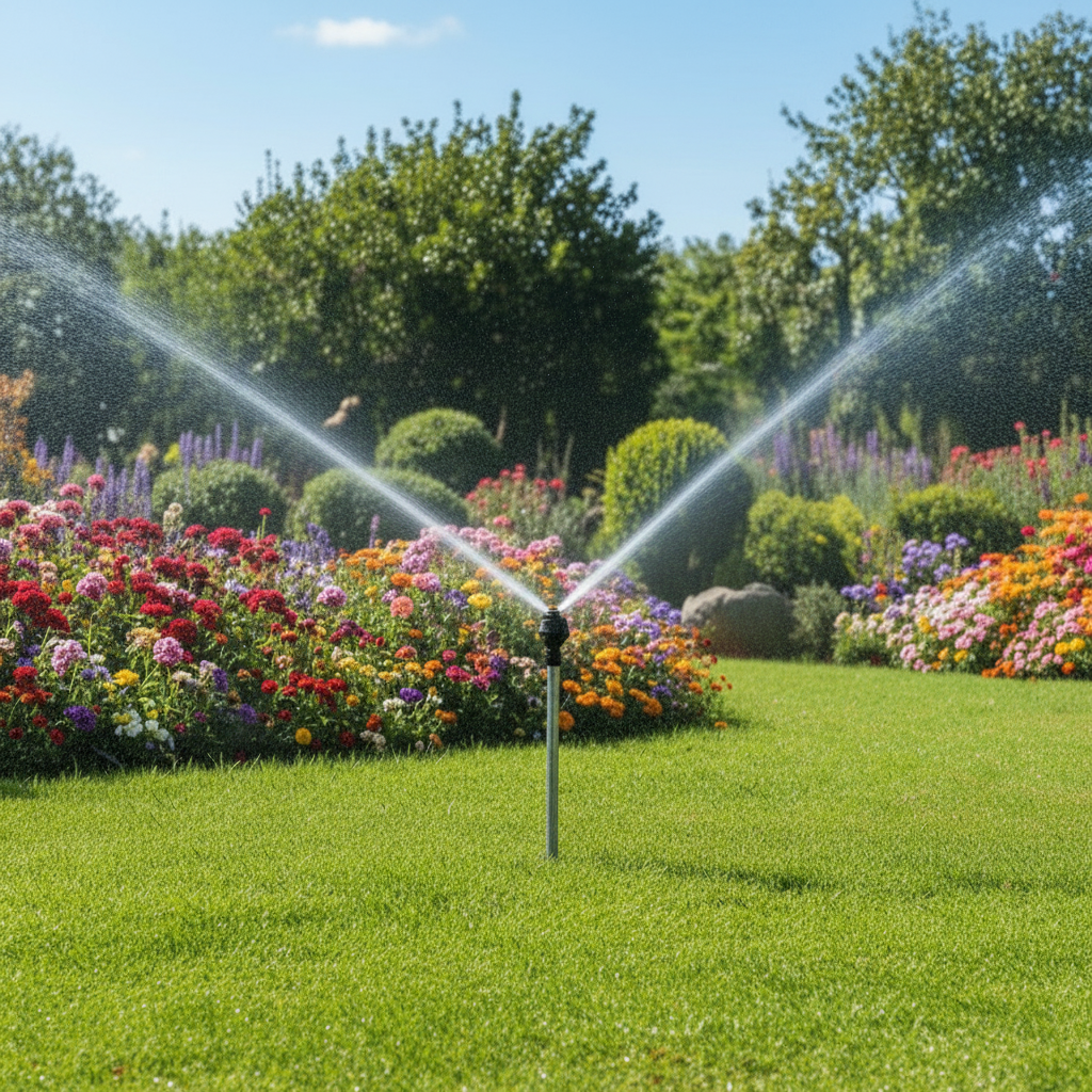 Garden Sprinkler System, Rotating Lawn Sprinkler with Adjustable Range, Water Sprinkler, Garden Irrigation System