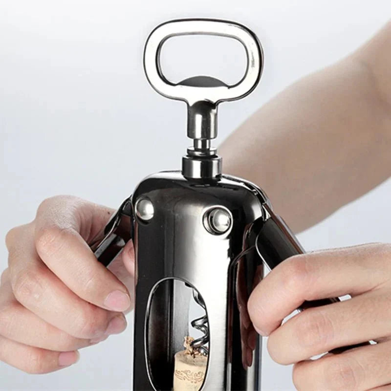 Corkscrew Wine Bottle Opener, Winged Corkscrew in Stainless Steel, Wine Opener for Natural and Synthetic Corks_08