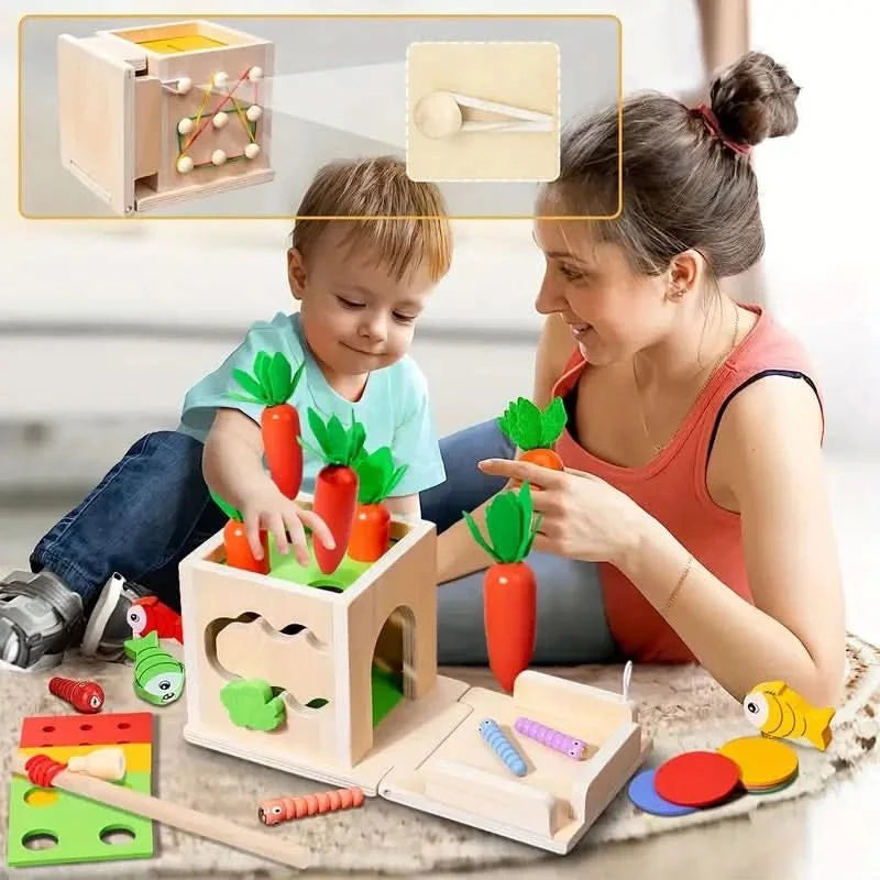 Wooden Activity Cube for Babies from 8 Months, 8 in 1 Montessori Toys – image 6