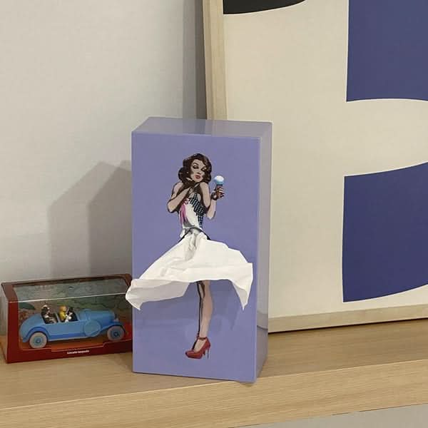 Tissue Box Holder with Dancing Woman Design, Novelty Tissue Holder, Bathroom Accessories and Quirky Home Decor_06