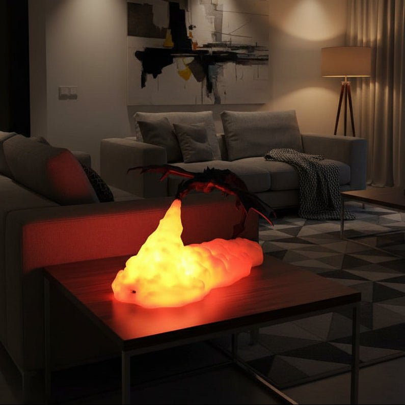 Dragon Table Lamp, Bedside Lamp with Colour Changing Ambient Light, USB Mood Light for Bedroom Decor and Gaming Room