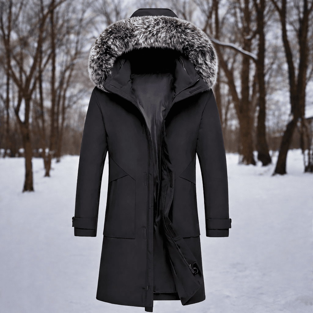 Parka Jackets for Men, Mens Parka Coat with Faux Fur Hood
