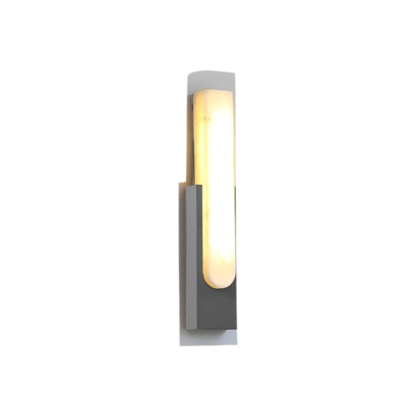AlabasterGlow | Elegant Modern Brass Wall Sconce Lighting with Ambient LED 4