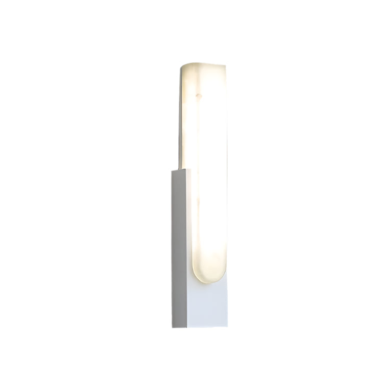 AlabasterGlow | Elegant Modern Brass Wall Sconce Lighting with Ambient LED 9