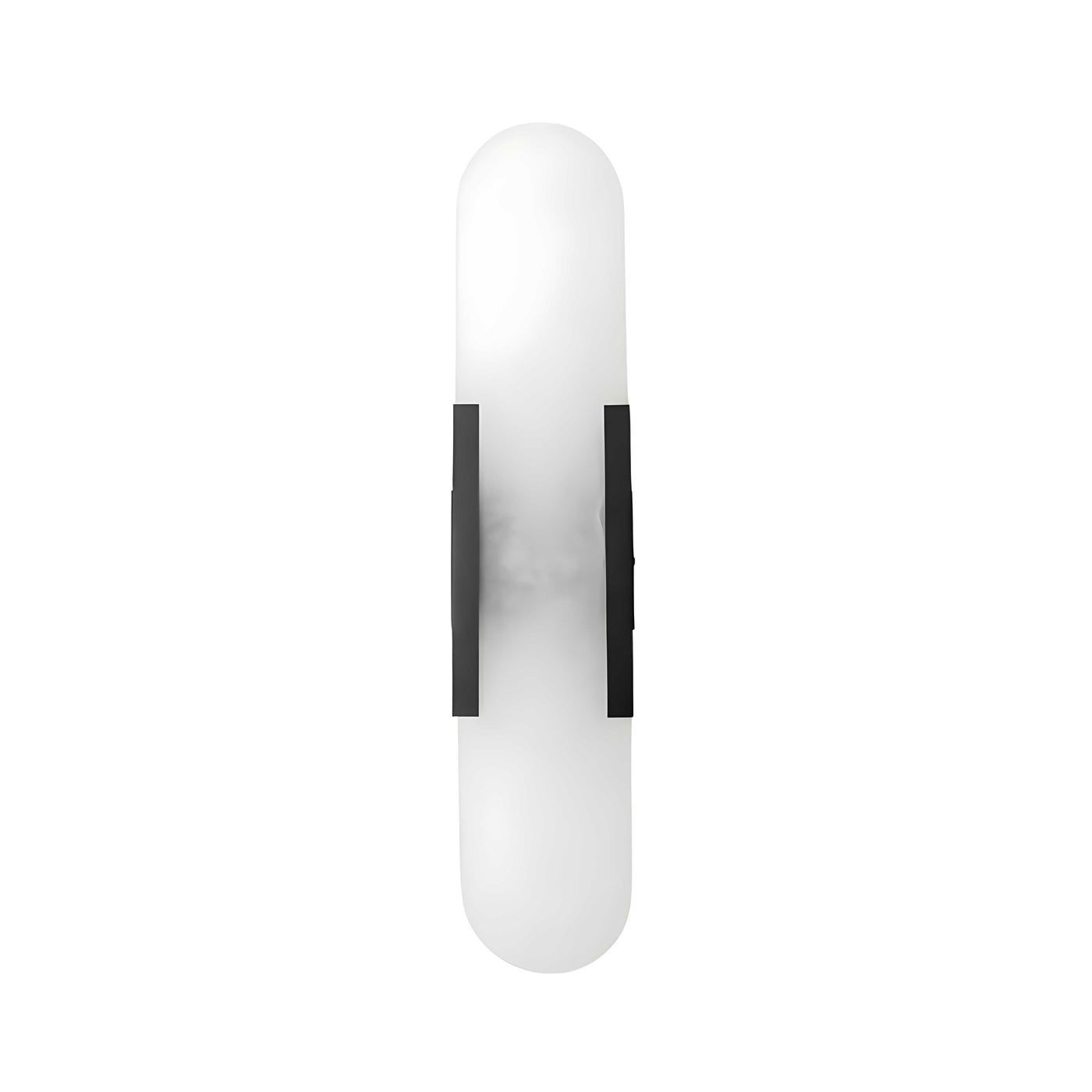 AlabasterGlow | Elegant Slim LED Wall Sconce with Wrought Iron Frame 0
