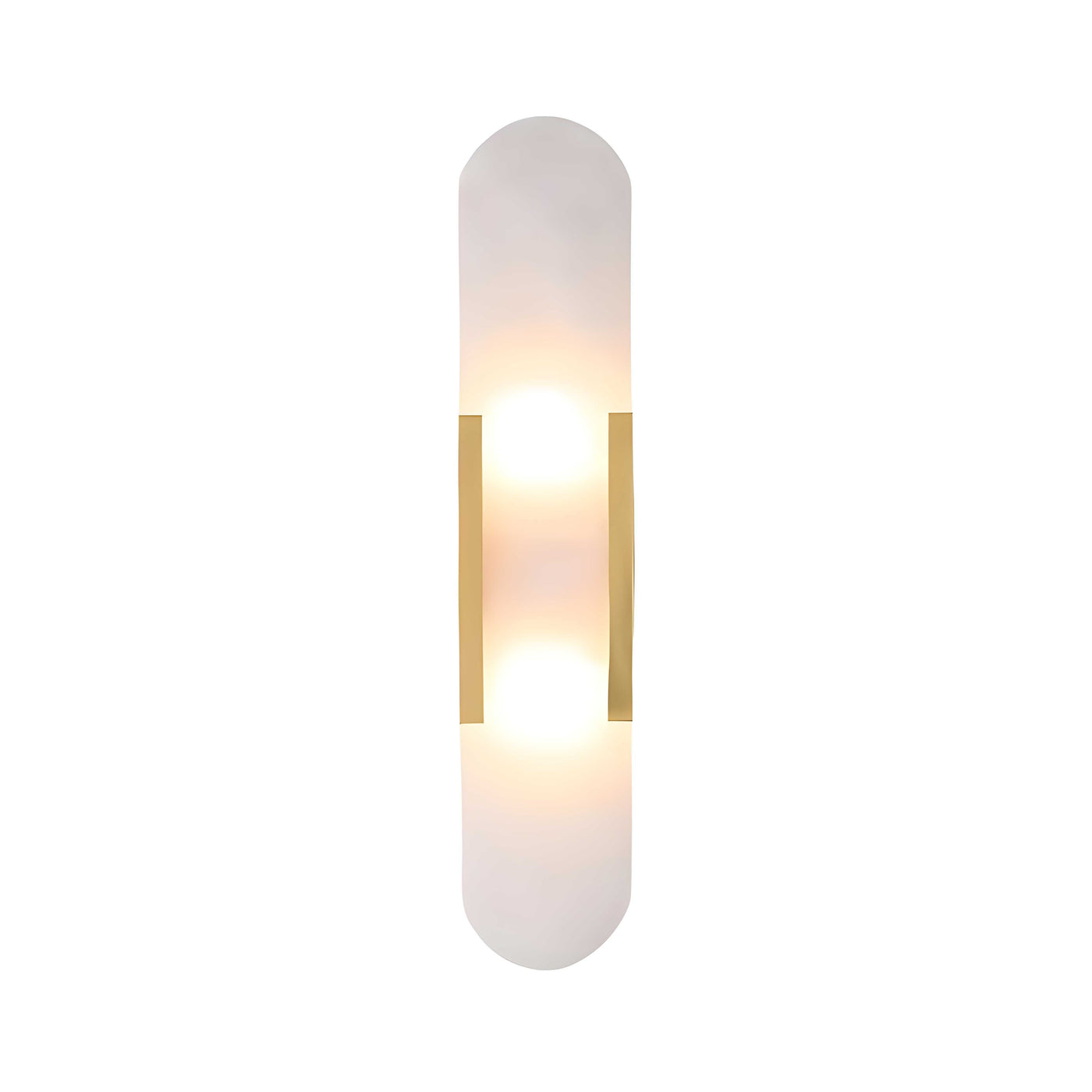 AlabasterGlow | Elegant Slim LED Wall Sconce with Wrought Iron Frame 1