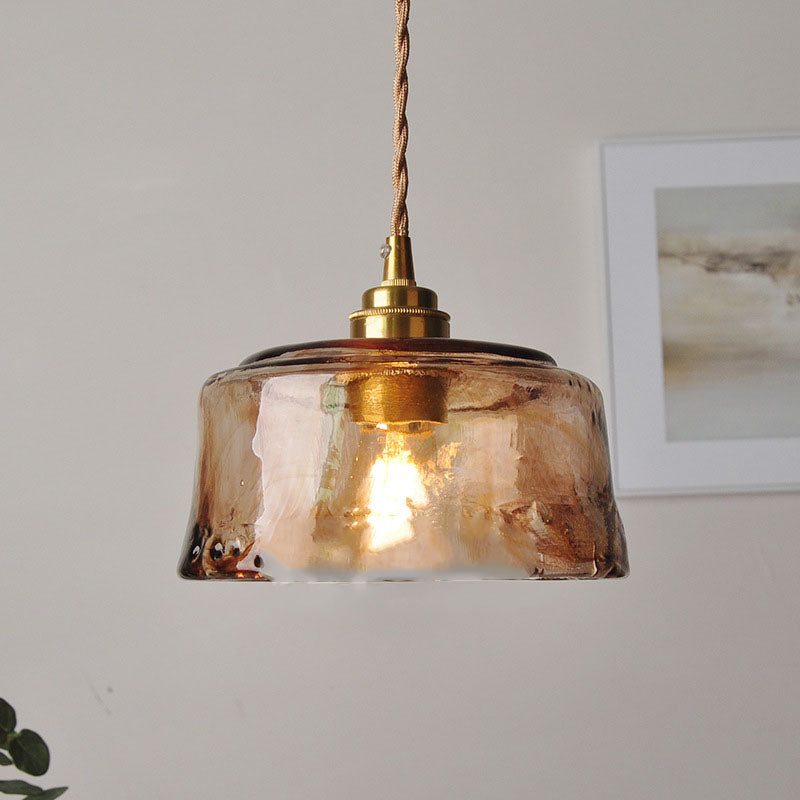 AmberGlow | Elegant Vintage Brass Pendant Light Fixture 7