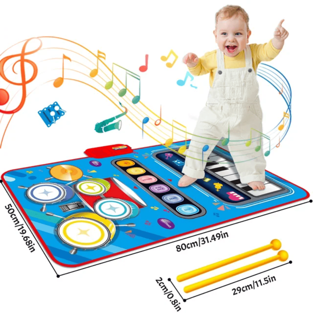 Kids Dance Mat with 5 Instruments, Musical Play Mat with Piano and Drums, Educational Toys from 3 Years_05
