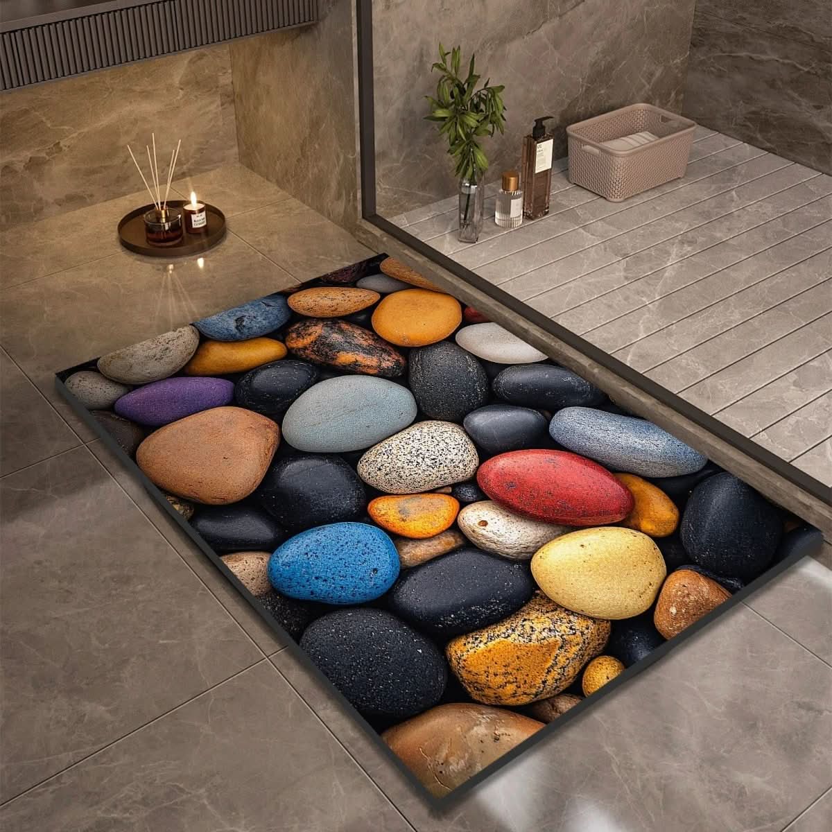 Quick Drying Stone Bath Mat, Diatomaceous Earth Bath Mat, Non Slip Bath Mat for Shower and Sink_19