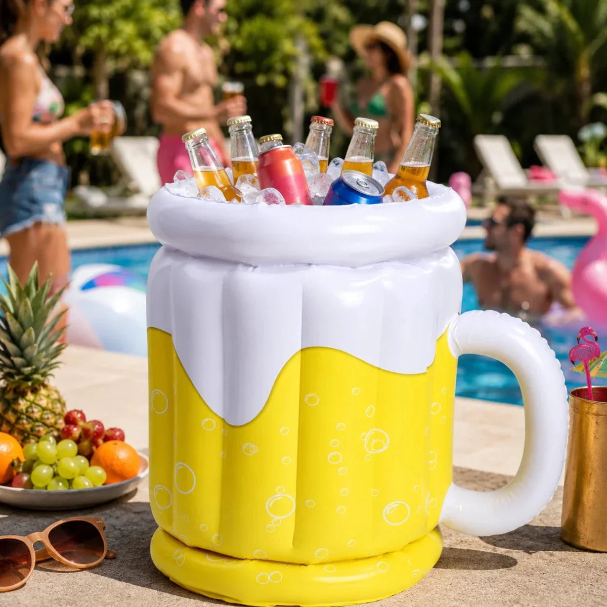 Inflatable Ice Bucket Beer Mug, Party Ice Bucket for Drinks, Party Drinks Cooler for BBQ and Garden_01