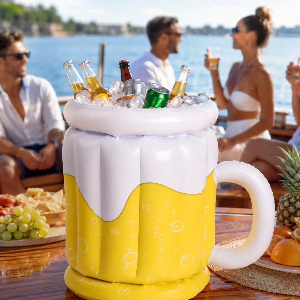 Inflatable Ice Bucket Beer Mug, Party Ice Bucket for Drinks, Party Drinks Cooler for BBQ and Garden_00