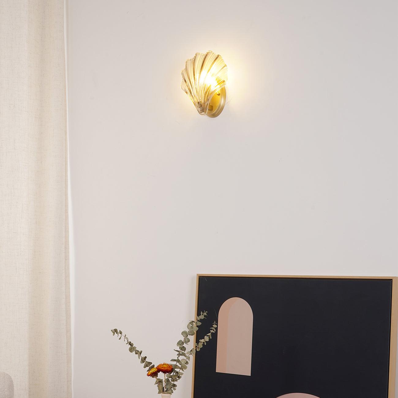 AureaShell | Elegant Coastal Iron Glass Wall Light Sconce Fixture 8
