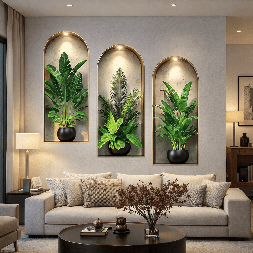 Wall Stickers Plants, 3D Wall Stickers for Bedroom and Living Room, Peel and Stick Wall Decor for Kitchen and Bathroom_00