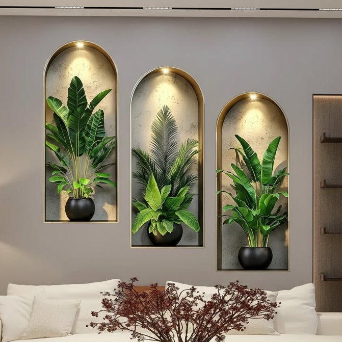Wall Stickers Plants, 3D Wall Stickers for Bedroom and Living Room, Peel and Stick Wall Decor for Kitchen and Bathroom_01