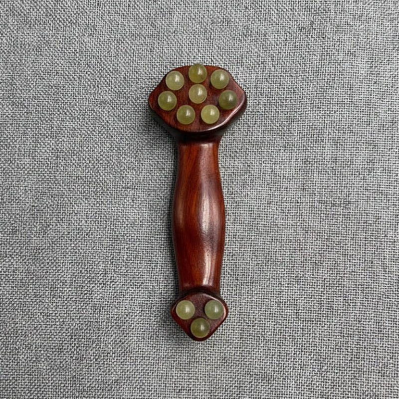 Gua Sha Tool, Sandalwood Gua Sha Massager with Brass Beads – image 12