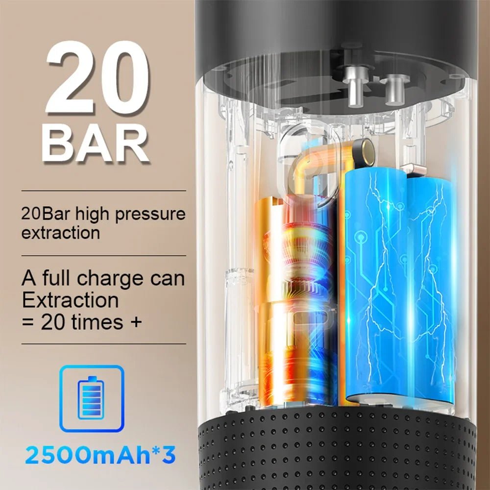 Portable Coffee Machine, Portable Espresso Machine for Ground Coffee and Capsules