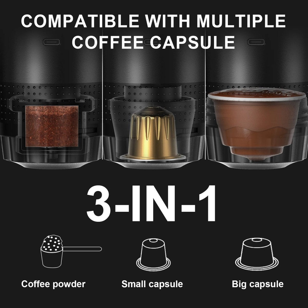 Portable Coffee Machine, Portable Espresso Machine for Ground Coffee and Capsules – image 5