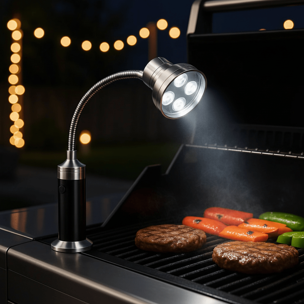 Camping Lights, Magnetic LED Light for BBQ Grill, Battery Operated Light with Flexible Gooseneck, Barbecue Accessories_00