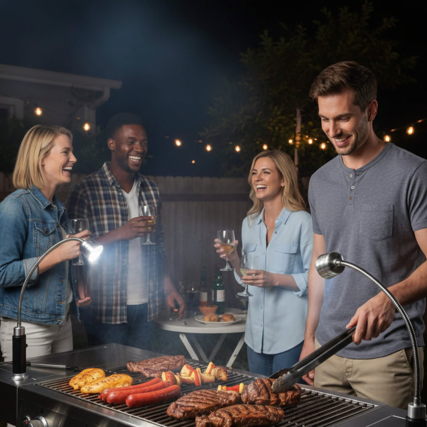 Camping Lights, Magnetic LED Light for BBQ Grill, Battery Operated Light with Flexible Gooseneck, Barbecue Accessories_02