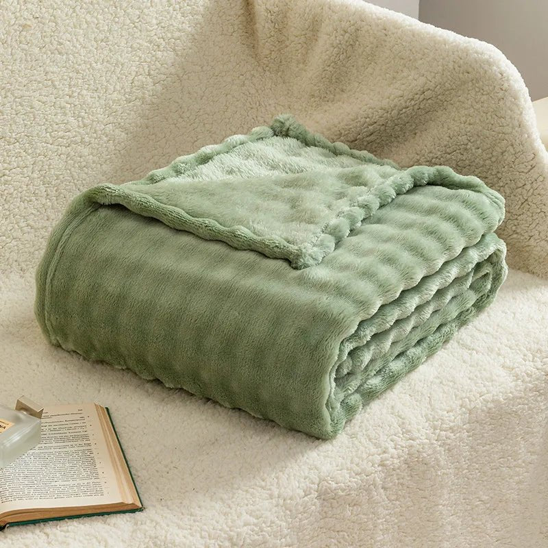 Throw Blankets for Sofa, Fleece Blanket with 3D Bubble Texture – image 8