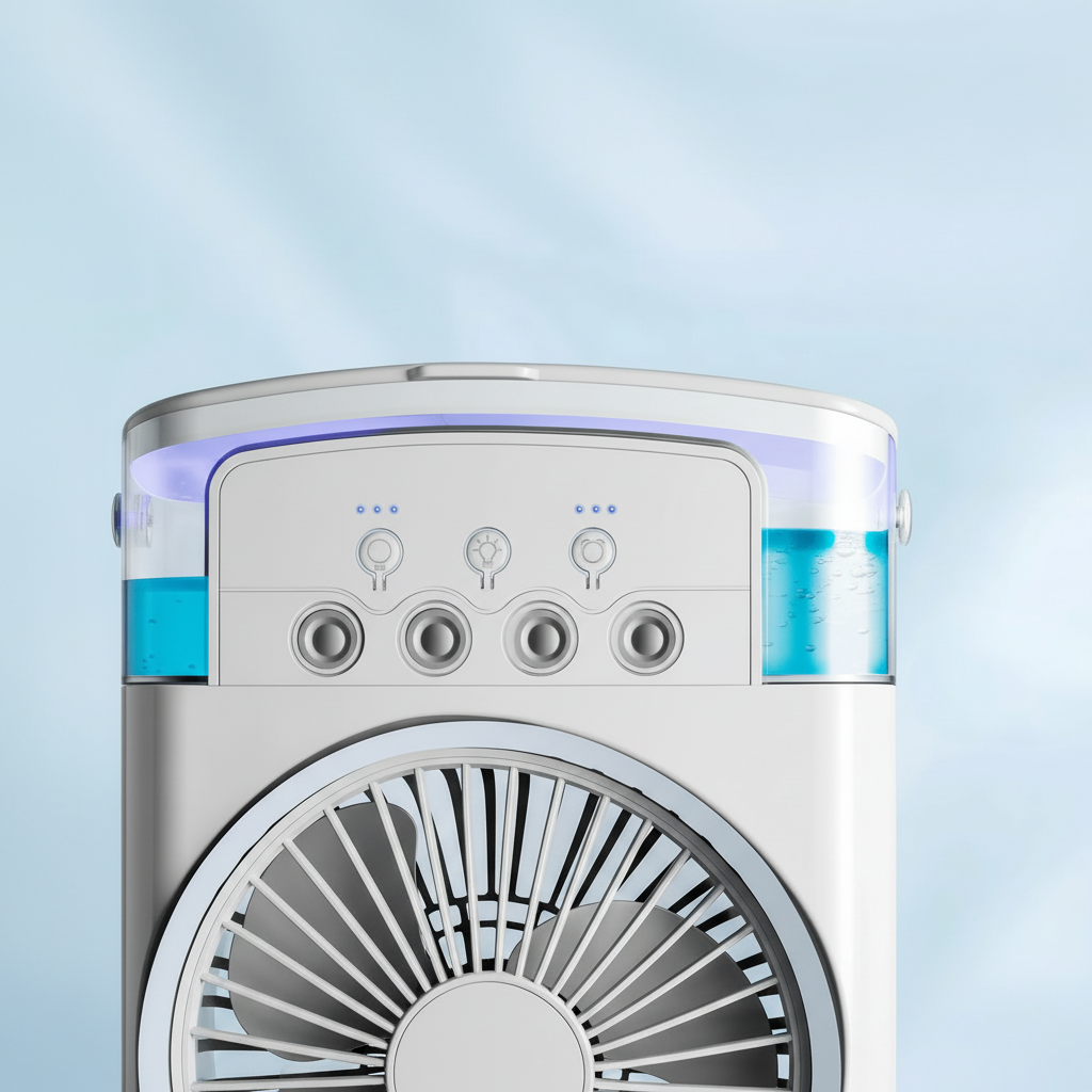 Desk Fan with Humidifier, Portable Fan for Office, Mist Fan with Water Tank, 2 in 1 Bedroom Humidifier_02