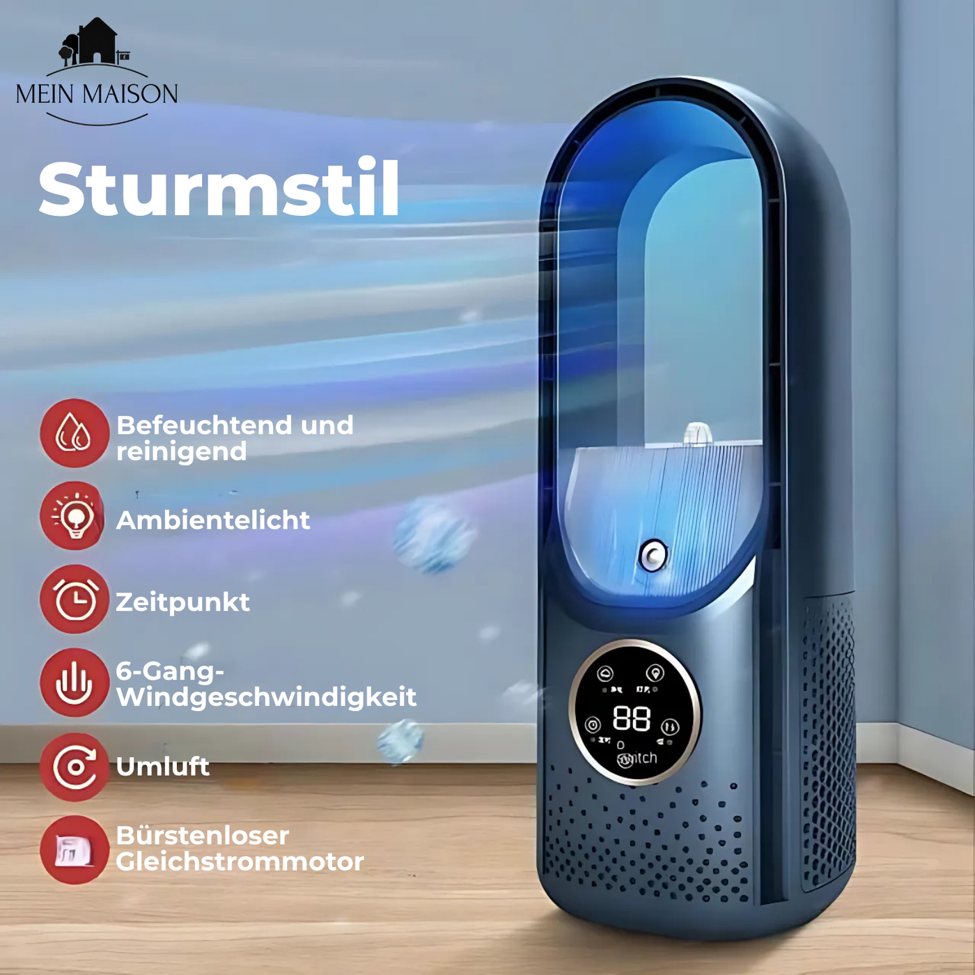 Blade-less USB Fan | Adjustable Speed & Timer | Compact Design for Refreshing Comfort 3