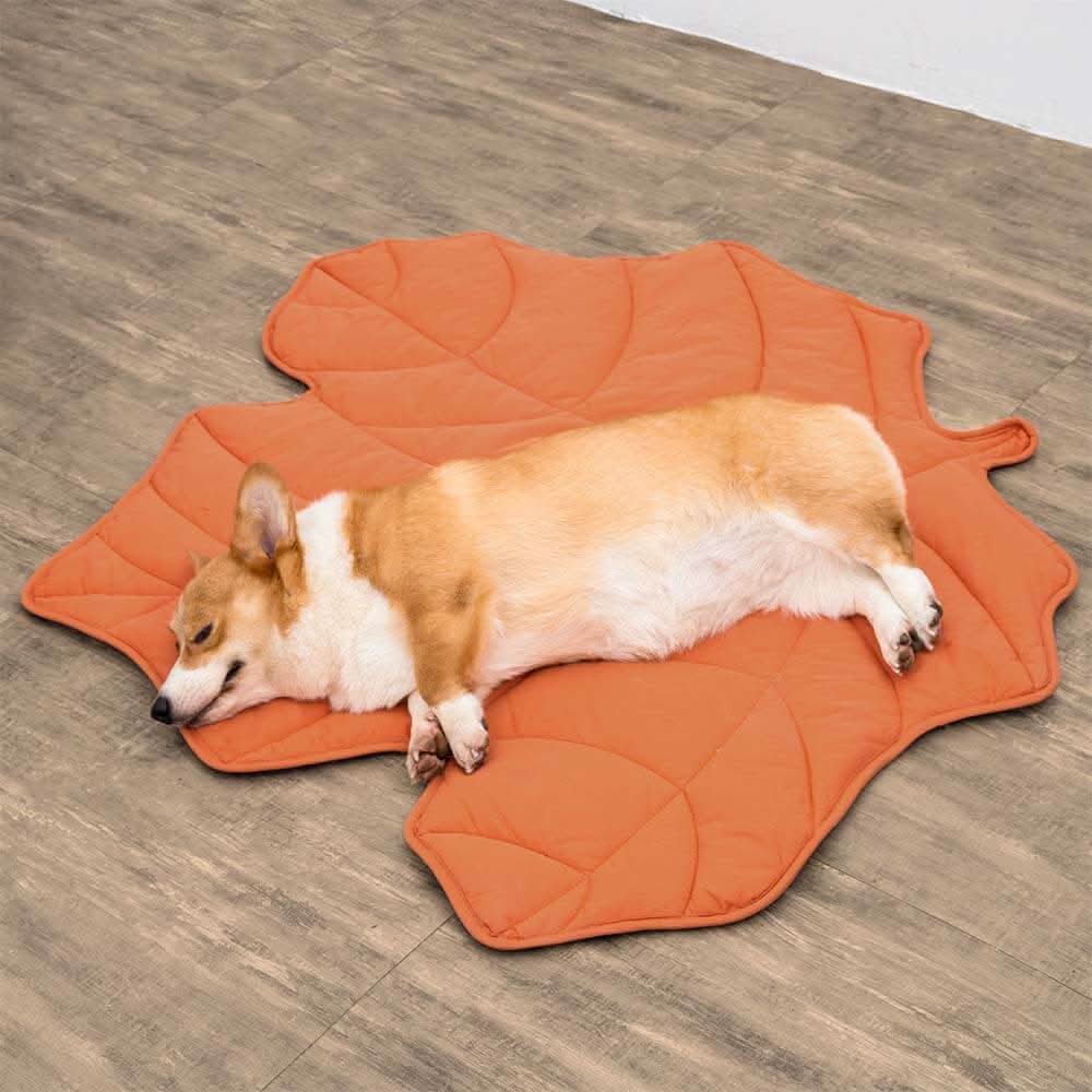 Dog Blankets, Leaf Shape Dog Mat for Large Dogs, Machine Washable Pet Blanket in Cotton and Polyester_04