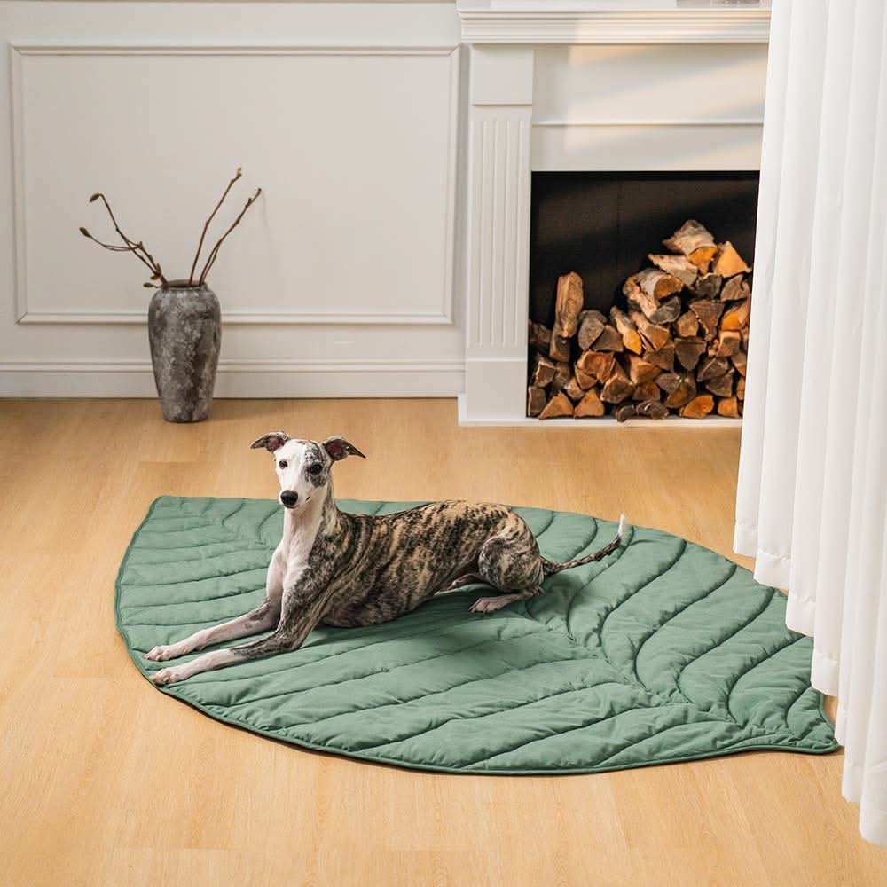 Dog Blankets, Leaf Shape Dog Mat for Large Dogs, Machine Washable Pet Blanket in Cotton and Polyester_07