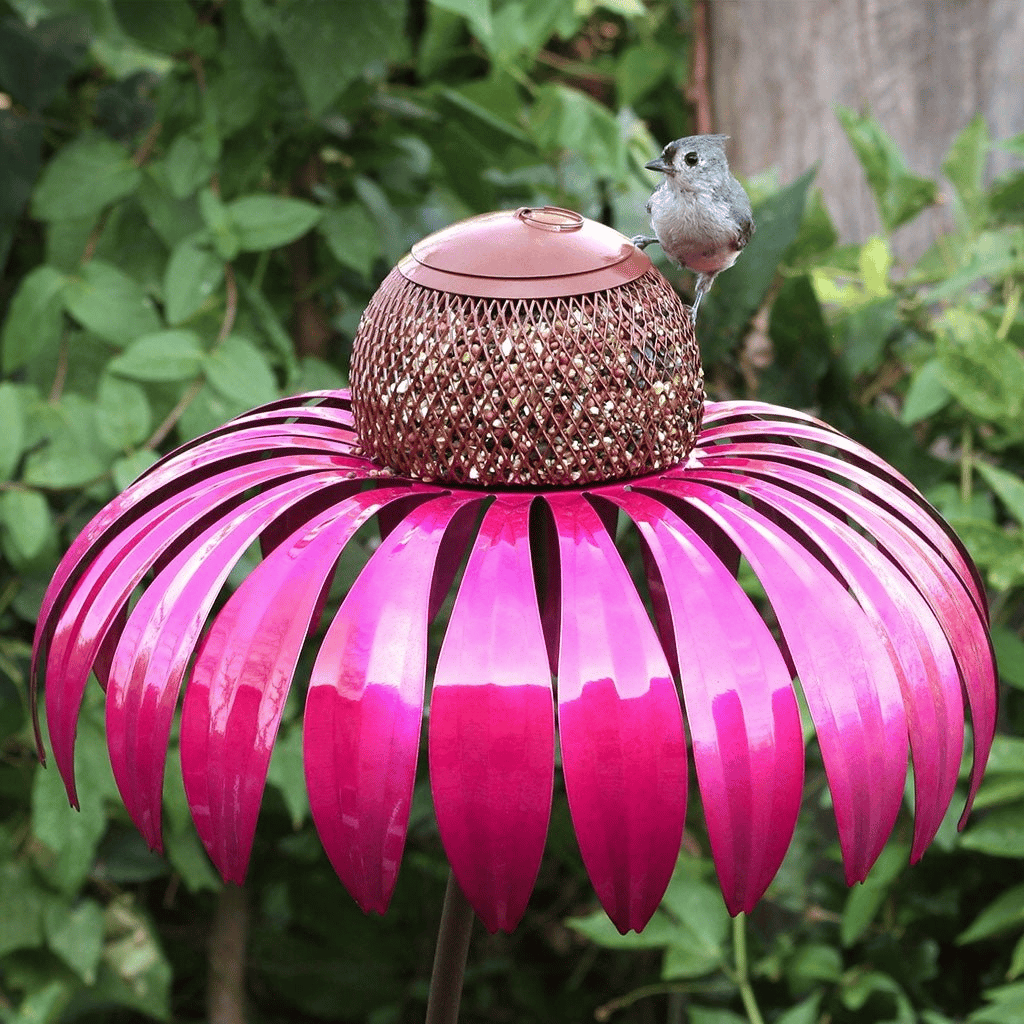 Bird Feeders, Garden Bird Feeder in Flower Cone Shape, Weatherproof Balcony Bird Feeder for Terrace_00