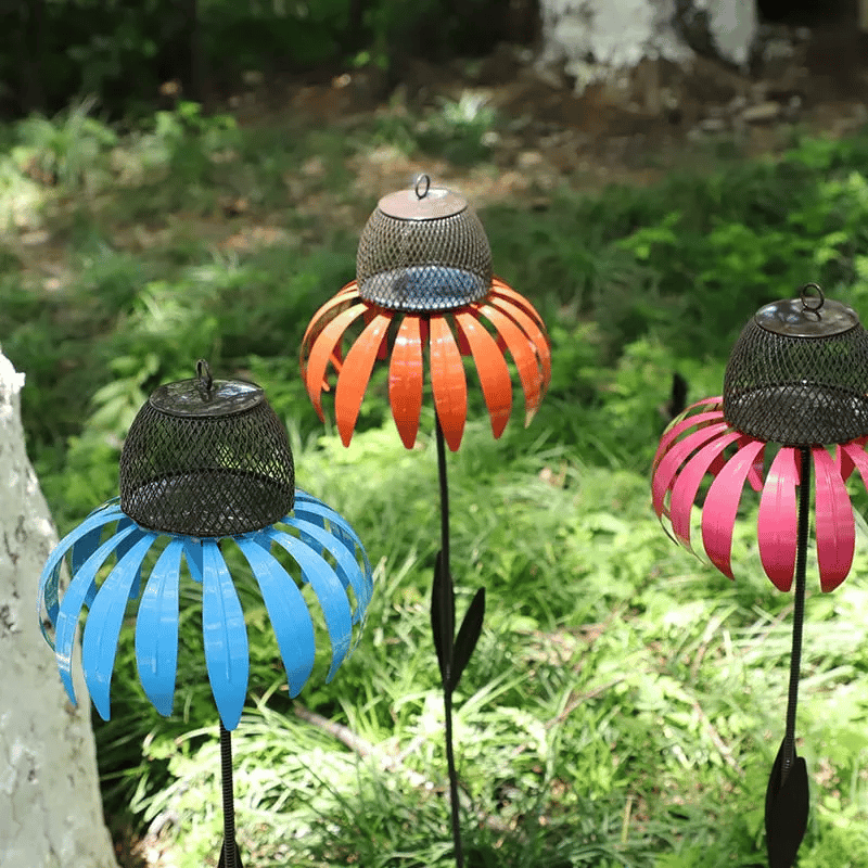 Bird Feeders, Garden Bird Feeder in Flower Cone Shape, Weatherproof Balcony Bird Feeder for Terrace_03