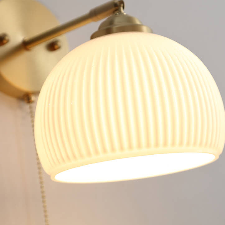 BrassAura | Elegant Ribbed Glass Modern Wall Sconce 2