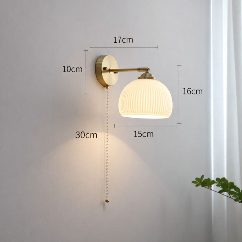 BrassAura | Elegant Ribbed Glass Modern Wall Sconce 4