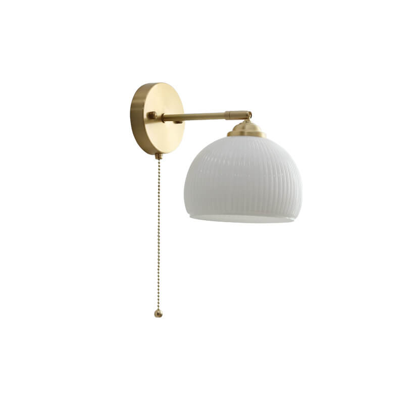 BrassAura | Elegant Ribbed Glass Modern Wall Sconce 5
