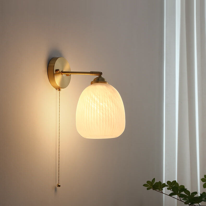 BrassAura | Elegant Ribbed Glass Modern Wall Sconce 7