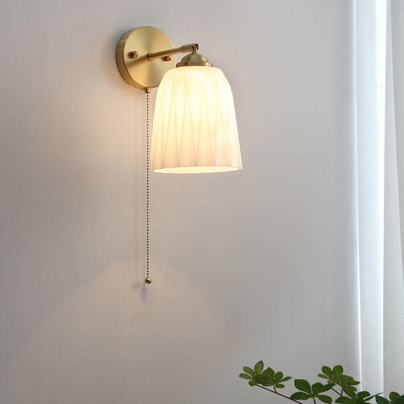 BrassAura | Elegant Ribbed Glass Modern Wall Sconce 9
