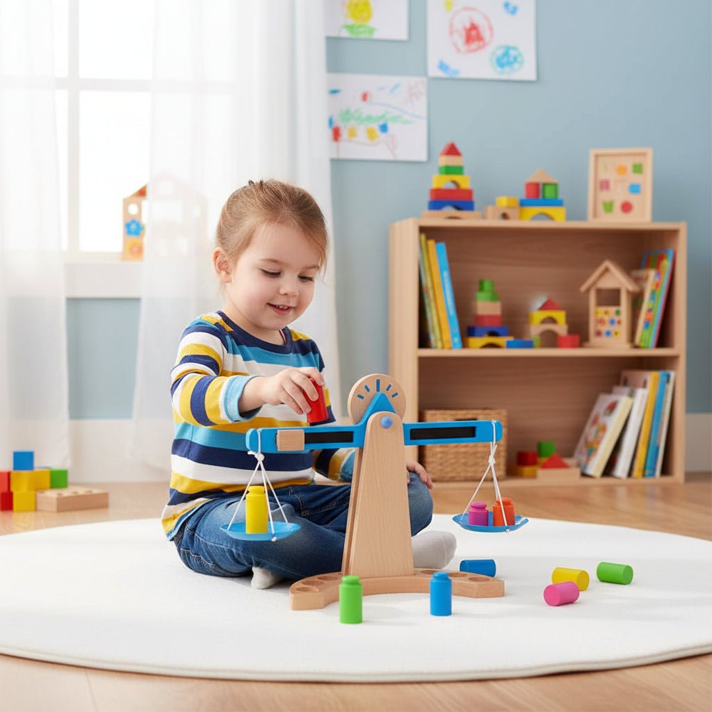 Wooden Balance Scale Toy for Counting and Weighing, Montessori Toys, Educational Toys for 3 Year Olds_01