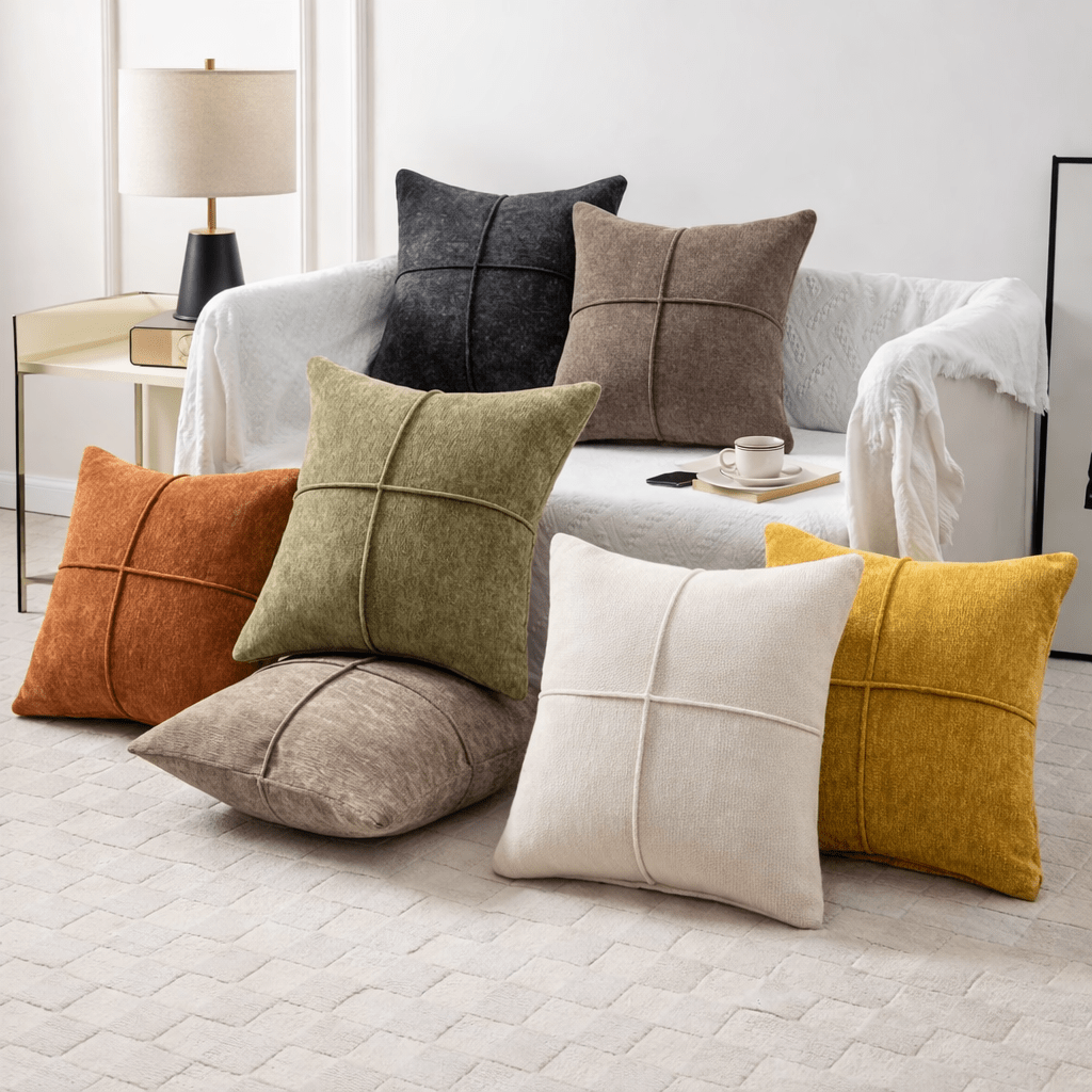Cushion Covers 45 x 45 cm, Sofa Cushion Covers with Hidden Zip, Soft Microfibre Pillow Cover, Pillow Cases_04