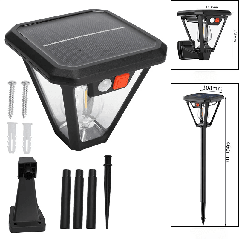 Solar Garden Lights, Outdoor Motion Sensor Light with Ground Spike and Wall Mount, Portable Camping Light_07