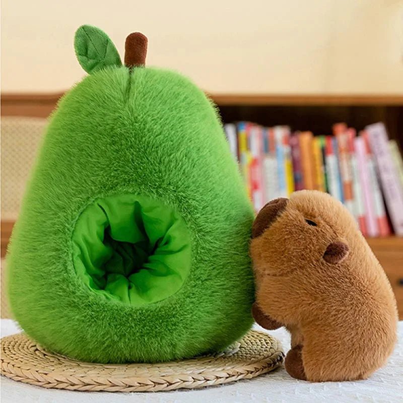 Capybara Plushie, 2 in 1 Avocado Capybara Toy, Cute Plush Toy, Soft Toy Stuffed Animal for Kids