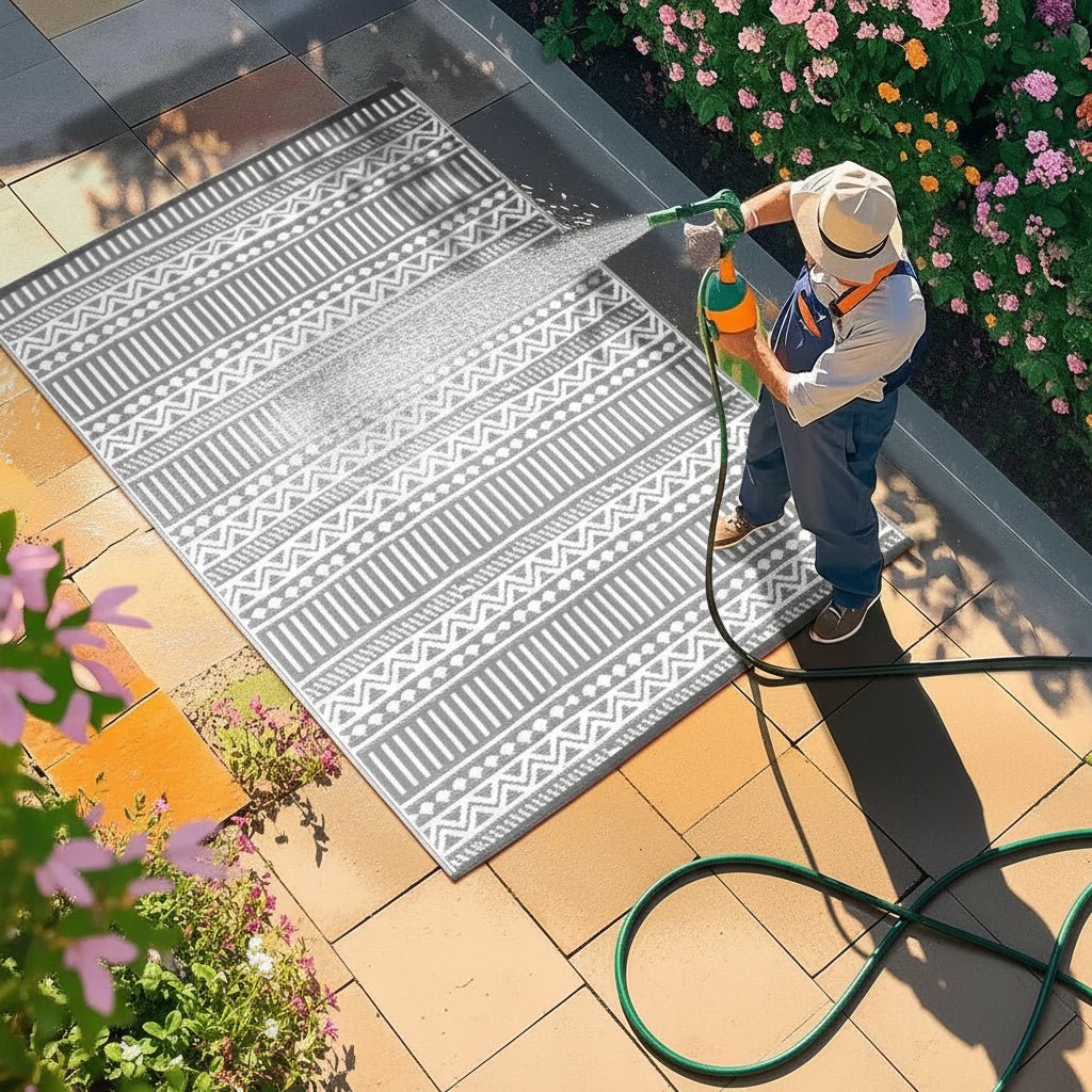 Outdoor Rugs for Patios, Machine Washable Rug for Balcony and Terrace