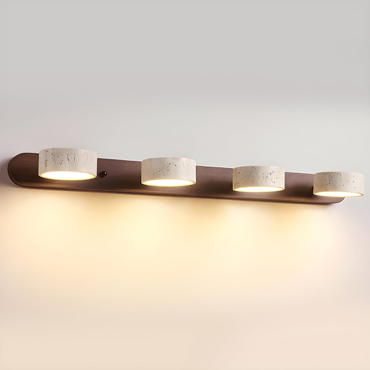 Living Room Wall Lights, Travertine LED Wall Light with Wood, Wall Sconce for Bedroom and Hallway_10