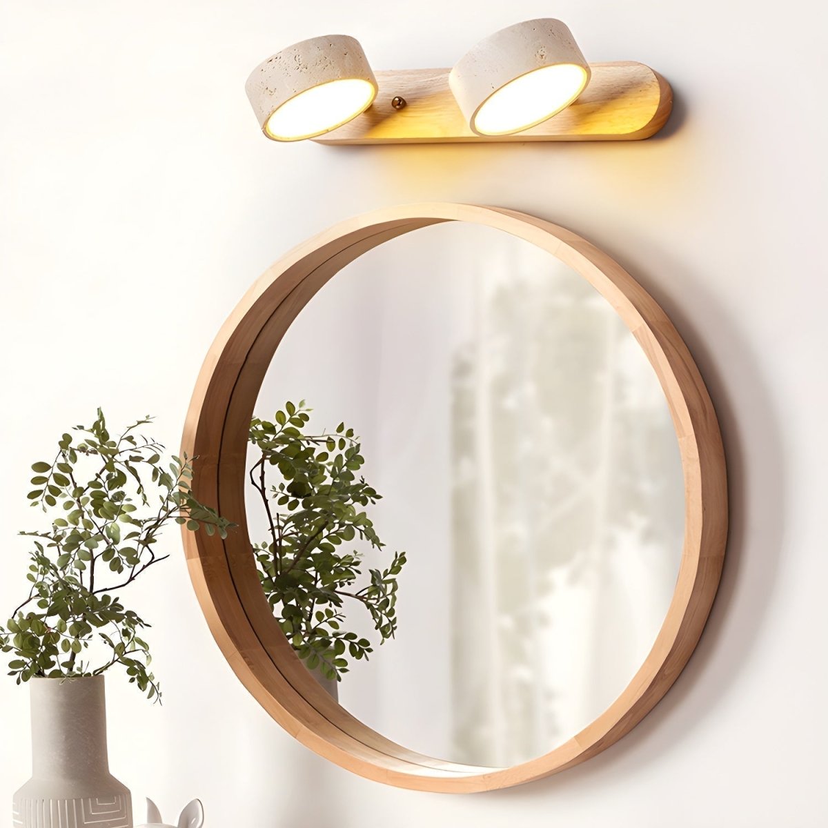 Living Room Wall Lights, Travertine LED Wall Light with Wood, Wall Sconce for Bedroom and Hallway_03